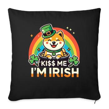 Embrasse-moi Je suis le chien irlandais de la Saint-Patrick - Housse de coussin décorative 45 x 45 cm - noir - Devant