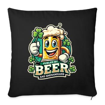 Saint-Patrick Humour drôle sur la bière - Housse de coussin décorative 45 x 45 cm - noir - Devant