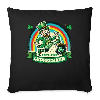 Leprechaun à temps partiel Saint-Patrick Arc-en-ciel - Housse de coussin décorative 45 x 45 cm - noir - Devant