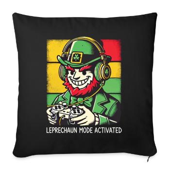 Leprechaun Mode Activated St. Patrick's Day Game - Sofa pillowcase 17,3'' x 17,3'' (45 x 45 cm) - black - Front