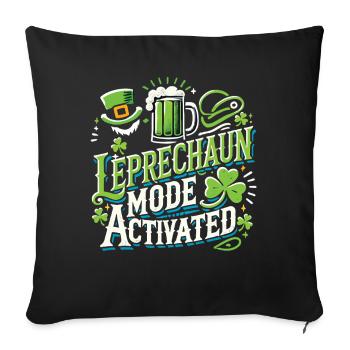 Leprechaun Mode Activates St. Patrick's Day - Sofa pillowcase 17,3'' x 17,3'' (45 x 45 cm) - black - Front
