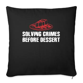 Krimi-Dinner-Spaß-Nacht - Sofakissenbezug 45 x 45 cm - Schwarz - Vorne