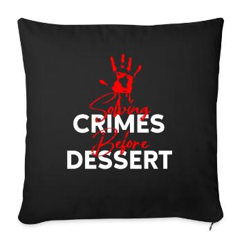 Krimi-Dinner-Spaß-Nacht - Sofakissenbezug 45 x 45 cm - Schwarz - Vorne