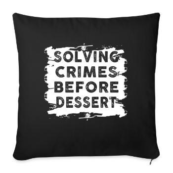 Krimi-Dinner-Spaß-Nacht - Sofakissenbezug 45 x 45 cm - Schwarz - Vorne