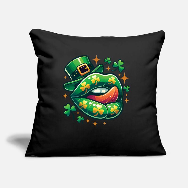 St. Patrick's Day Funny Clover Lips Sofa pillowcase 17,3'' x 17,3'' (45 x 45 cm)