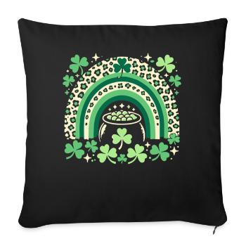 St. Patrick's Day Rainbow Shamrock Luck - Sofa pillowcase 17,3'' x 17,3'' (45 x 45 cm) - black - Front
