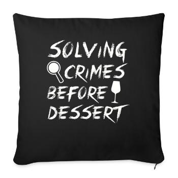Krimi-Dinner-Spaß-Nacht - Sofakissenbezug 45 x 45 cm - Schwarz - Vorne