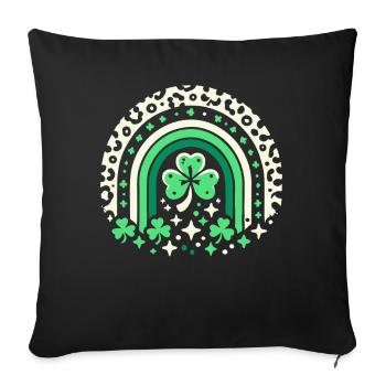 St. Patrick's Day Shamrock Rainbow Luck - Sofa pillowcase 17,3'' x 17,3'' (45 x 45 cm) - black - Front