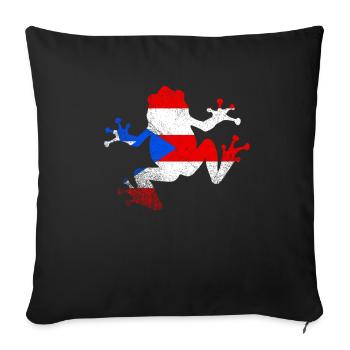 Taino Echoes Coqui Puerto Rican Heritage - Sofa pillowcase 17,3'' x 17,3'' (45 x 45 cm) - black - Front