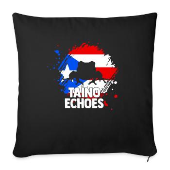 Taino Echoes Coqui Puerto Rican Heritage - Sofa pillowcase 17,3'' x 17,3'' (45 x 45 cm) - black - Front