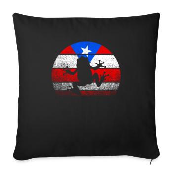 Taino Echoes Coqui Puerto Rican Heritage - Sofa pillowcase 17,3'' x 17,3'' (45 x 45 cm) - black - Front