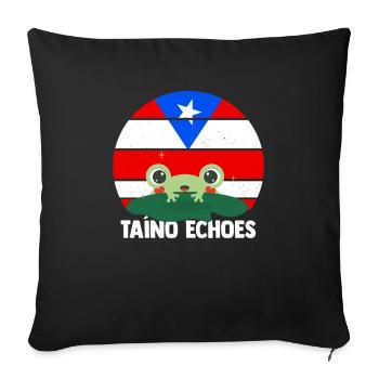 Taino Echoes Coqui Puerto Rican Heritage - Sofa pillowcase 17,3'' x 17,3'' (45 x 45 cm) - black - Front