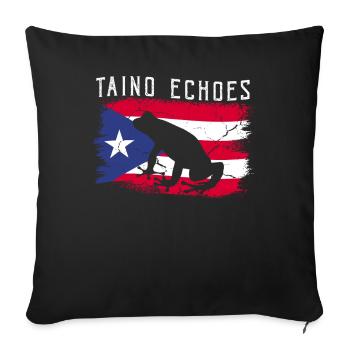 Taíno Echoes Caribbean Ancestry Pride - Sofa pillowcase 17,3'' x 17,3'' (45 x 45 cm) - black - Front