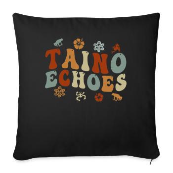 Taíno Echoes Caribbean Ancestry Pride - Sofa pillowcase 17,3'' x 17,3'' (45 x 45 cm) - black - Front