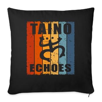 Taíno Echoes Caribbean Ancestry Pride - Sofa pillowcase 17,3'' x 17,3'' (45 x 45 cm) - black - Front