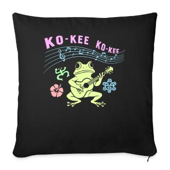 Ko-Kee Frog spielt Gitarre Melodie - Sofakissenbezug 45 x 45 cm - Schwarz - Vorne