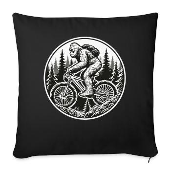 Aventure à vélo Bigfoot Mountain Bike Forest - Housse de coussin décorative 45 x 45 cm - noir - Devant