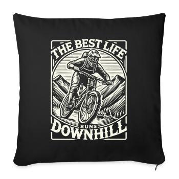 Bike Downhill Adventurer Retro Style - Sofa pillowcase 17,3'' x 17,3'' (45 x 45 cm) - black - Front