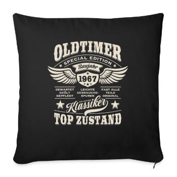 Oldtimer Baujahr 1967 - Geburtstag - Geschenk - Sofakissenbezug 45 x 45 cm - Schwarz - Vorne