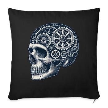 Passionné de vélo Skull Gears - Housse de coussin décorative 45 x 45 cm - noir - Devant