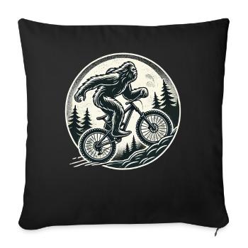 Aventure à vélo Bigfoot Mountain Bike Forest - Housse de coussin décorative 45 x 45 cm - noir - Devant