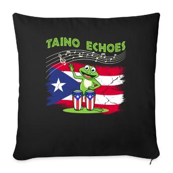 Taíno Echoes Caribbean Ancestry Pride - Sofa pillowcase 17,3'' x 17,3'' (45 x 45 cm) - black - Front