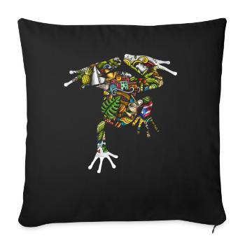 Taíno Echoes Caribbean Ancestry Pride - Sofa pillowcase 17,3'' x 17,3'' (45 x 45 cm) - black - Front
