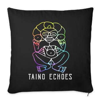 Taíno Echoes Caribbean Ancestry Pride - Sofa pillowcase 17,3'' x 17,3'' (45 x 45 cm) - black - Front
