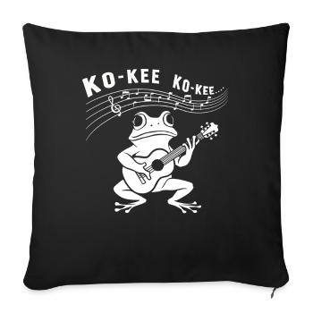 Ko-Kee Frog spielt Gitarre Melodie - Sofakissenbezug 45 x 45 cm - Schwarz - Vorne