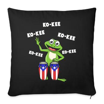 Ko-Kee Frog spielt Gitarre Melodie - Sofakissenbezug 45 x 45 cm - Schwarz - Vorne