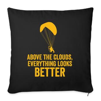 Au-dessus des nuages Passionné de paramoteur - Housse de coussin décorative 45 x 45 cm - noir - Devant