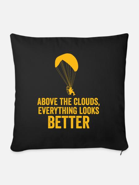 Über den Wolken Paramotor-Enthusiast - Sofakissenbezug 45 x 45 cm - Schwarz