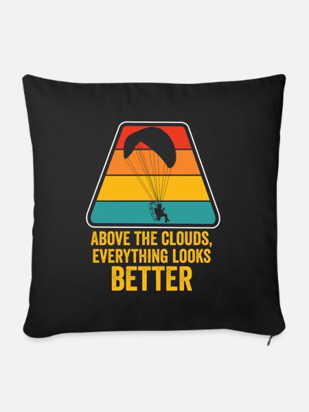 Über den Wolken Paramotor-Enthusiast - Sofakissenbezug 45 x 45 cm - Schwarz