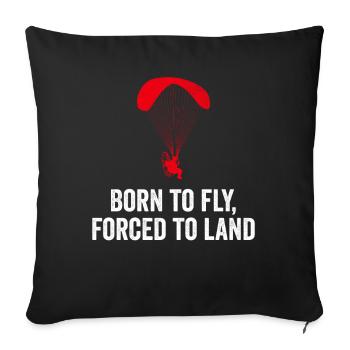 Born To Fly Forcé D’atterrir Paramoteur - Housse de coussin décorative 45 x 45 cm - noir - Devant