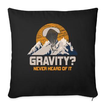 Hilarious Paramotor Gravity Meme - Sofa pillowcase 17,3'' x 17,3'' (45 x 45 cm) - black - Front