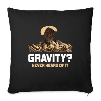 Mème hilarant de gravité de paramoteur - Housse de coussin décorative 45 x 45 cm - noir - Devant