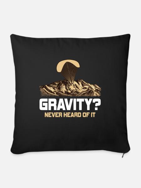 Lustiges Paramotor Gravitations-Meme - Sofakissenbezug 45 x 45 cm - Schwarz