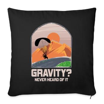 Mème hilarant de gravité de paramoteur - Housse de coussin décorative 45 x 45 cm - noir - Devant