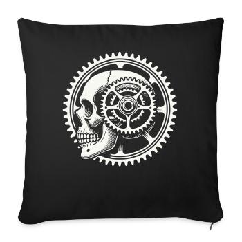 Bicycle Skull Gear Adventure - Sofa pillowcase 17,3'' x 17,3'' (45 x 45 cm) - black - Front
