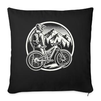 Adventurous Cycling Mountains Nature Fans - Sofa pillowcase 17,3'' x 17,3'' (45 x 45 cm) - black - Front