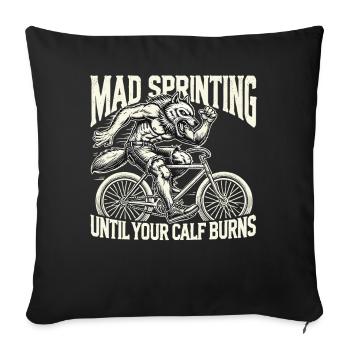 Bicycle Mad Sprinting To Sore Muscles - Sofa pillowcase 17,3'' x 17,3'' (45 x 45 cm) - black - Front