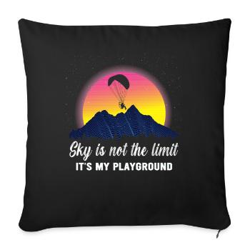 Le ciel n’est pas la limite, c’est mon terrain de jeu - Housse de coussin décorative 45 x 45 cm - noir - Devant