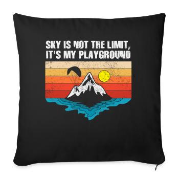 Le ciel n’est pas la limite, c’est mon terrain de jeu - Housse de coussin décorative 45 x 45 cm - noir - Devant