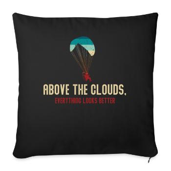 Au-dessus des nuages Passionné de paramoteur - Housse de coussin décorative 45 x 45 cm - noir - Devant