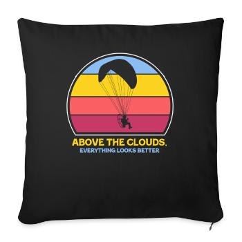 Au-dessus des nuages Passionné de paramoteur - Housse de coussin décorative 45 x 45 cm - noir - Devant