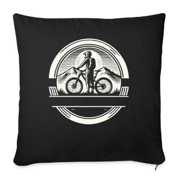 Mountain Bike Bicycle Rider Text Self-Design - Sofa pillowcase 17,3'' x 17,3'' (45 x 45 cm) - black - Front