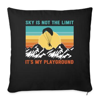 Le ciel n’est pas la limite, c’est mon terrain de jeu - Housse de coussin décorative 45 x 45 cm - noir - Devant