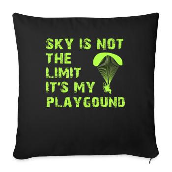 Le ciel n’est pas la limite, c’est mon terrain de jeu - Housse de coussin décorative 45 x 45 cm - noir - Devant