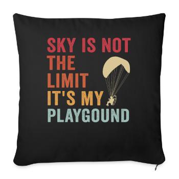 Le ciel n’est pas la limite, c’est mon terrain de jeu - Housse de coussin décorative 45 x 45 cm - noir - Devant