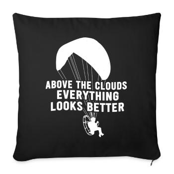 Au-dessus des nuages, tout semble mieux - Housse de coussin décorative 45 x 45 cm - noir - Devant